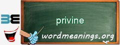 WordMeaning blackboard for privine